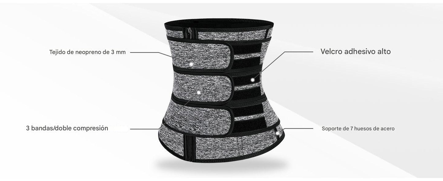 FAJA SAUNA CORSET REDUCE TALLA +POST PARTO UNISEX NEGRO