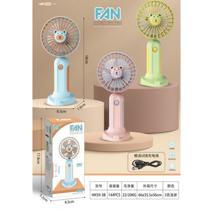 VENTILADOR PORTATIL USB Y BASE PARA CELULAR VERDE/CELESTE/ROSADO